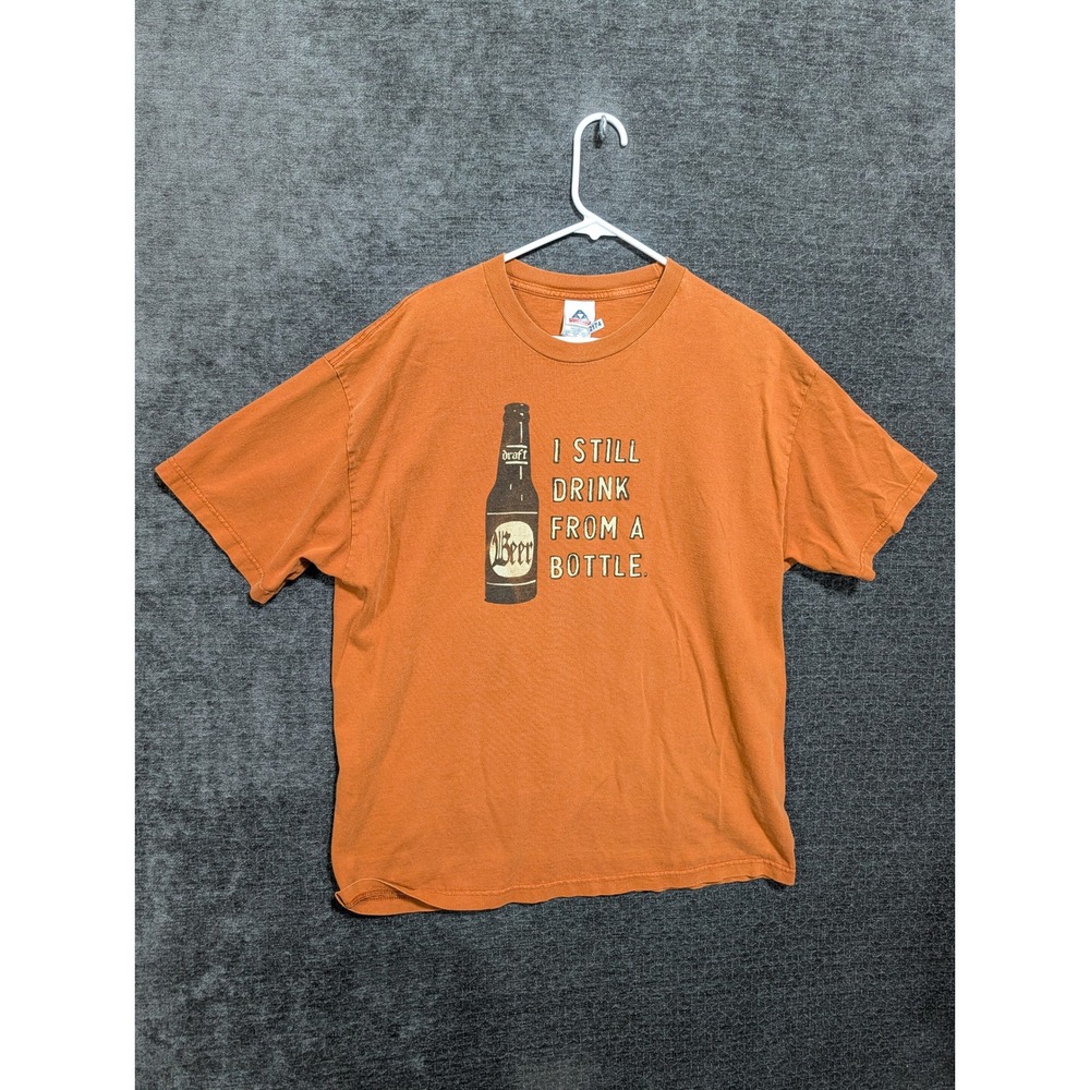AAA Alstyle Burnt Orange Beer Bottle Graphic T-Shirt I Still Drink From A Bottle
